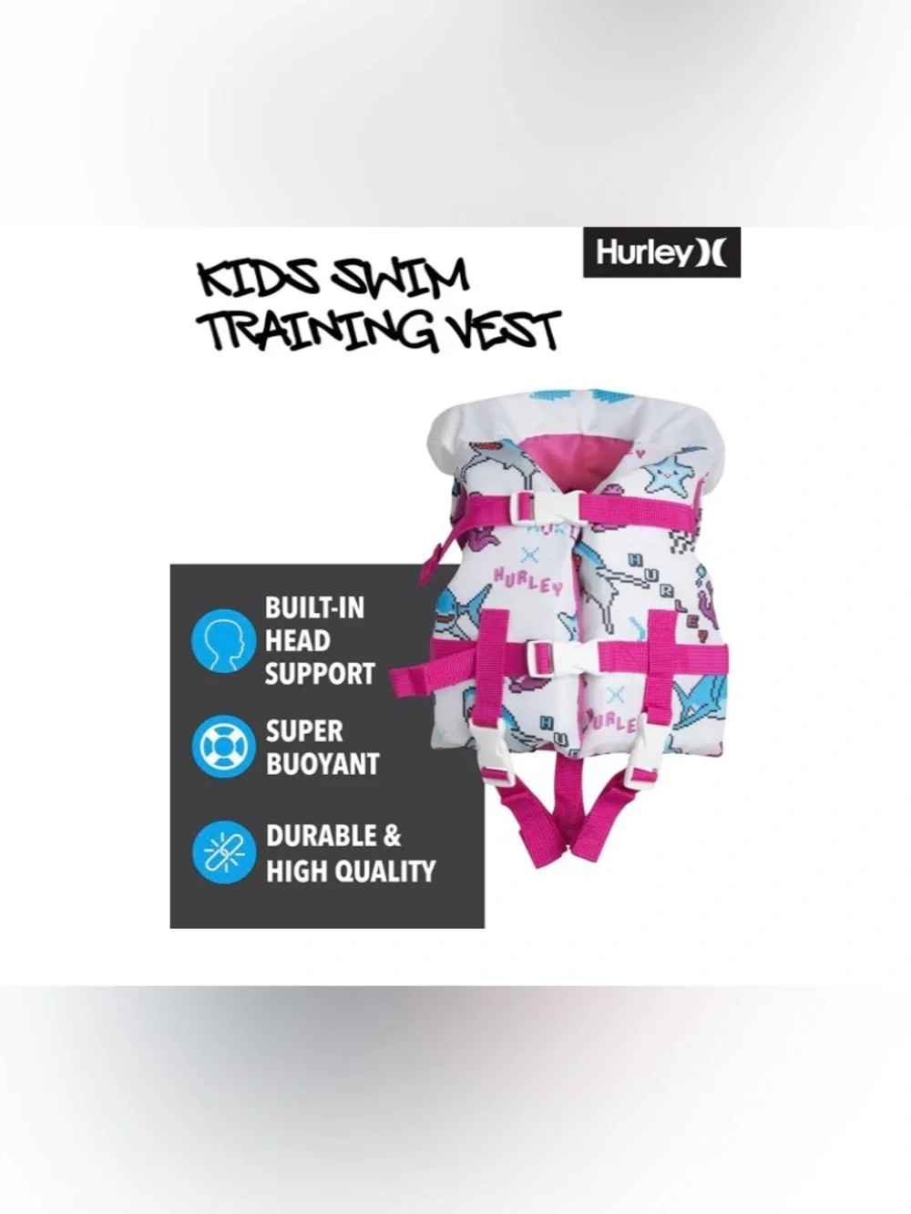 NWT Hurley Infant Swim Vest in Pixel Critter Multi Color/ size small